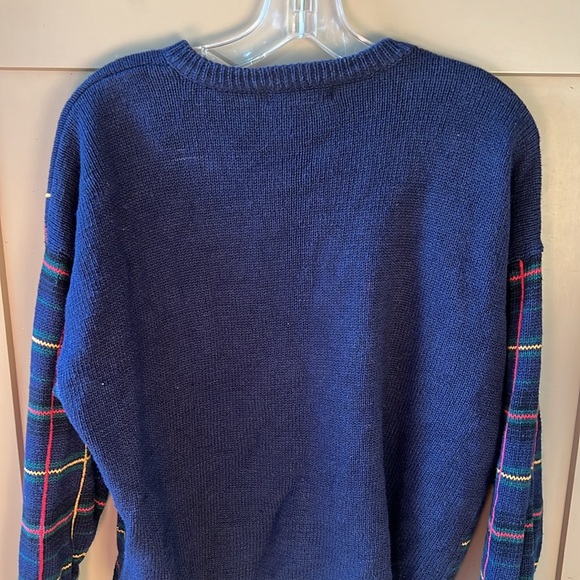 Sarah Alexander Vintage SzL Cotton Ramie Old Money Tartan Plaid Cardigan Sweater - Picture 7 of 7